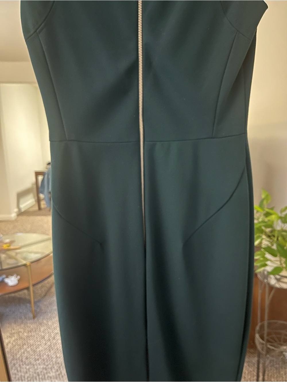 Zara Emerald Green Sheath Dress - Picture 2 of 8